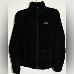 THE NORTH FACE Jacket Womens Small Black Swirl Fleece Front Zip